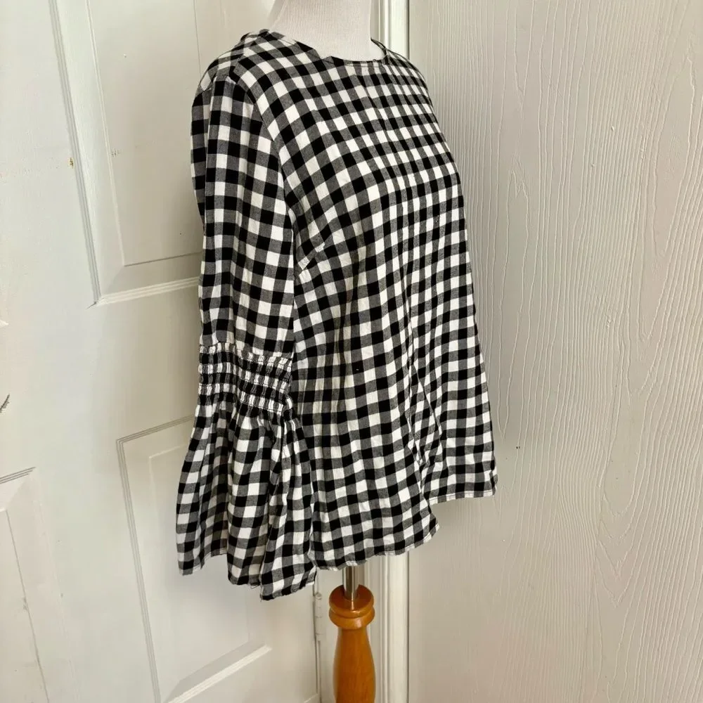 Beach Lunch Lounge Buffalo Plaid Blouse C2